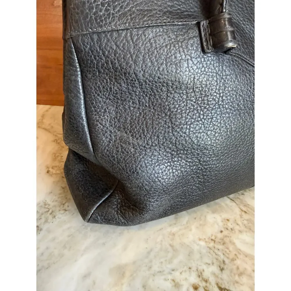 Tod's Pebbled Leather Top Handle Bag Satchel Black